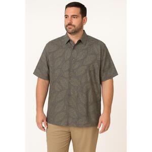 Tori Richard Shirt Mens 3XL Brown Short Sleeve‎ ButtonUp Leaf Collared